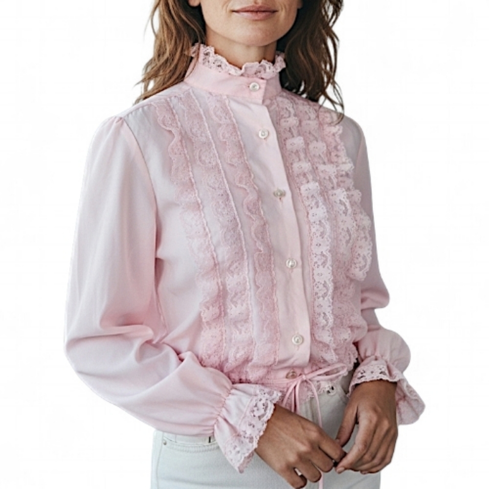 Sweet N‎ Sassy Vintage Cottagecore Lace Blouse